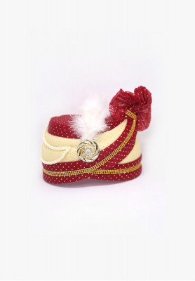 Stone-lace-puti-feather wedding pagri