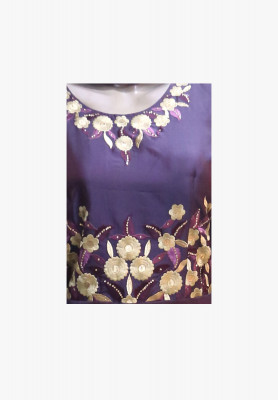 Pure dhupiyan stone work party gown
