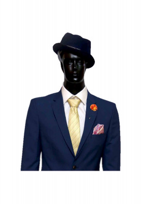 Polyester cotton indigo party suit
