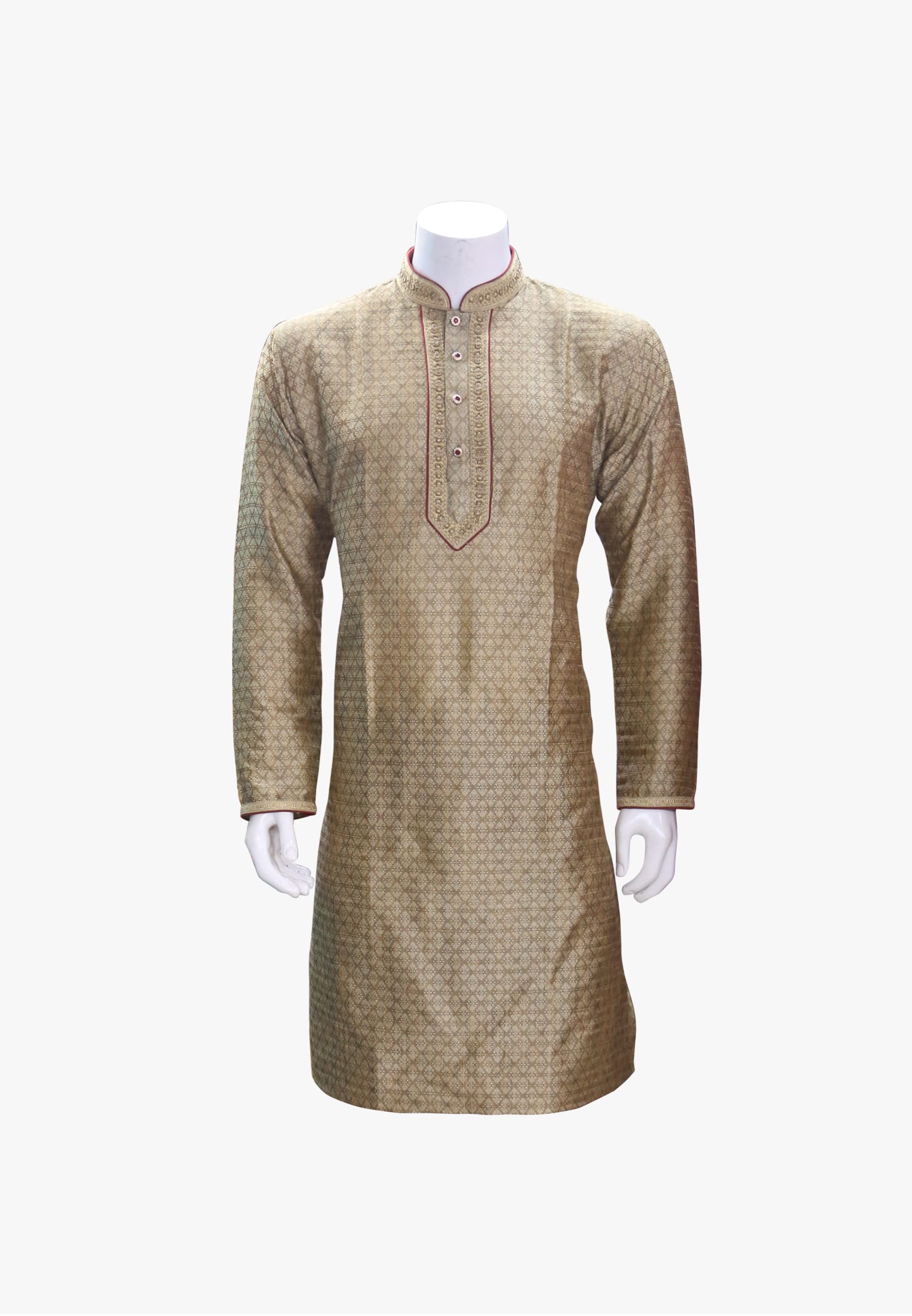 Deep golden katan party panjabi