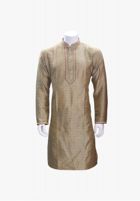 Deep golden katan party panjabi