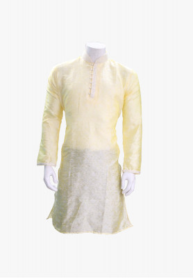 Cream katan embroidery party panjabi