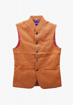 Orange jute cotton plain party koti