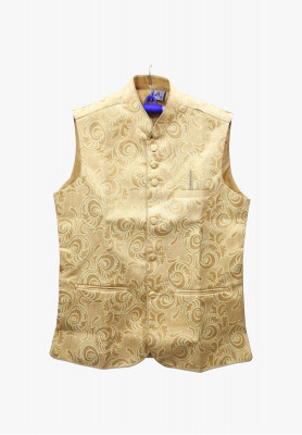 Golden khadi body-print party koti