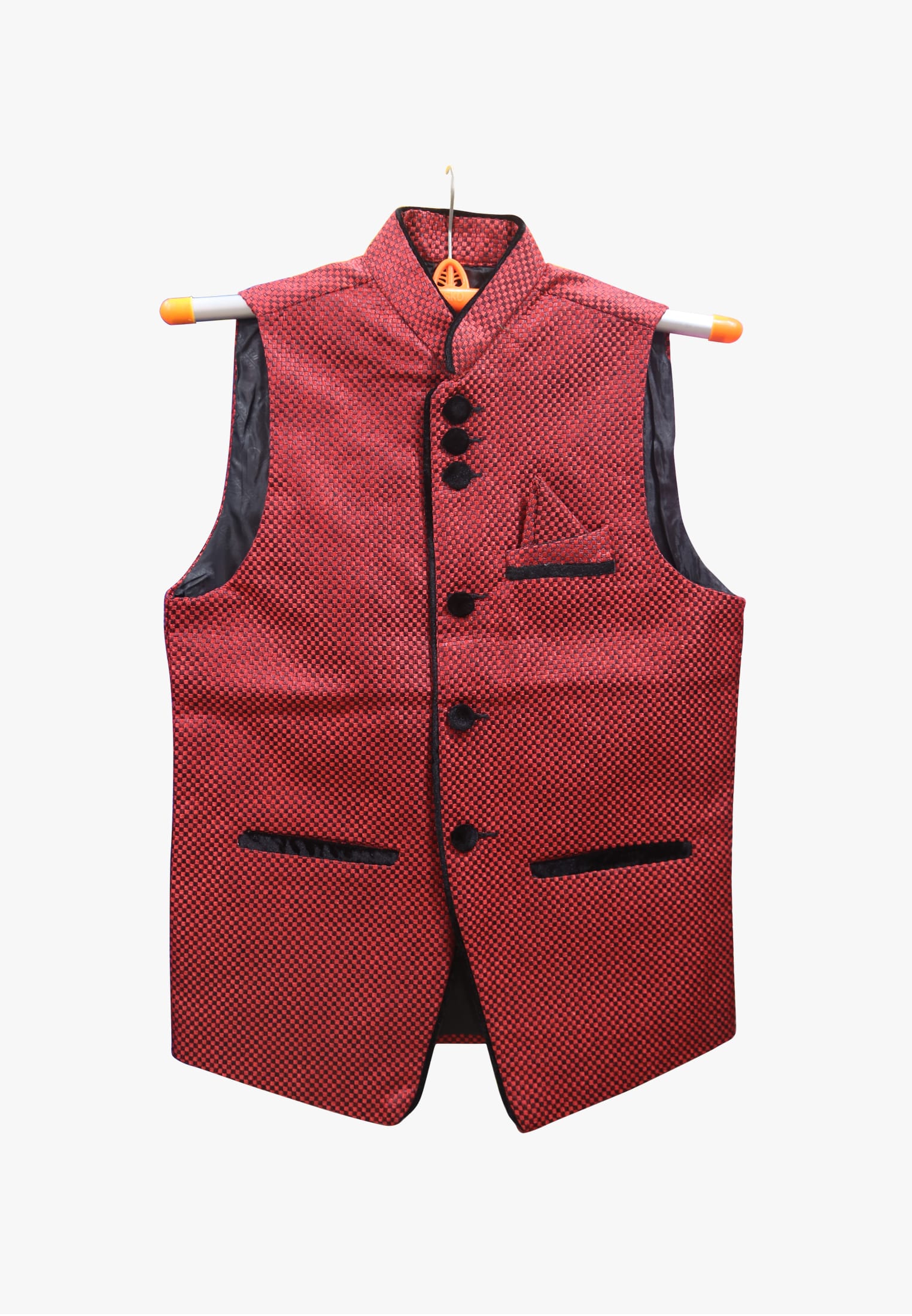 Maroon plain jute cotton party koti