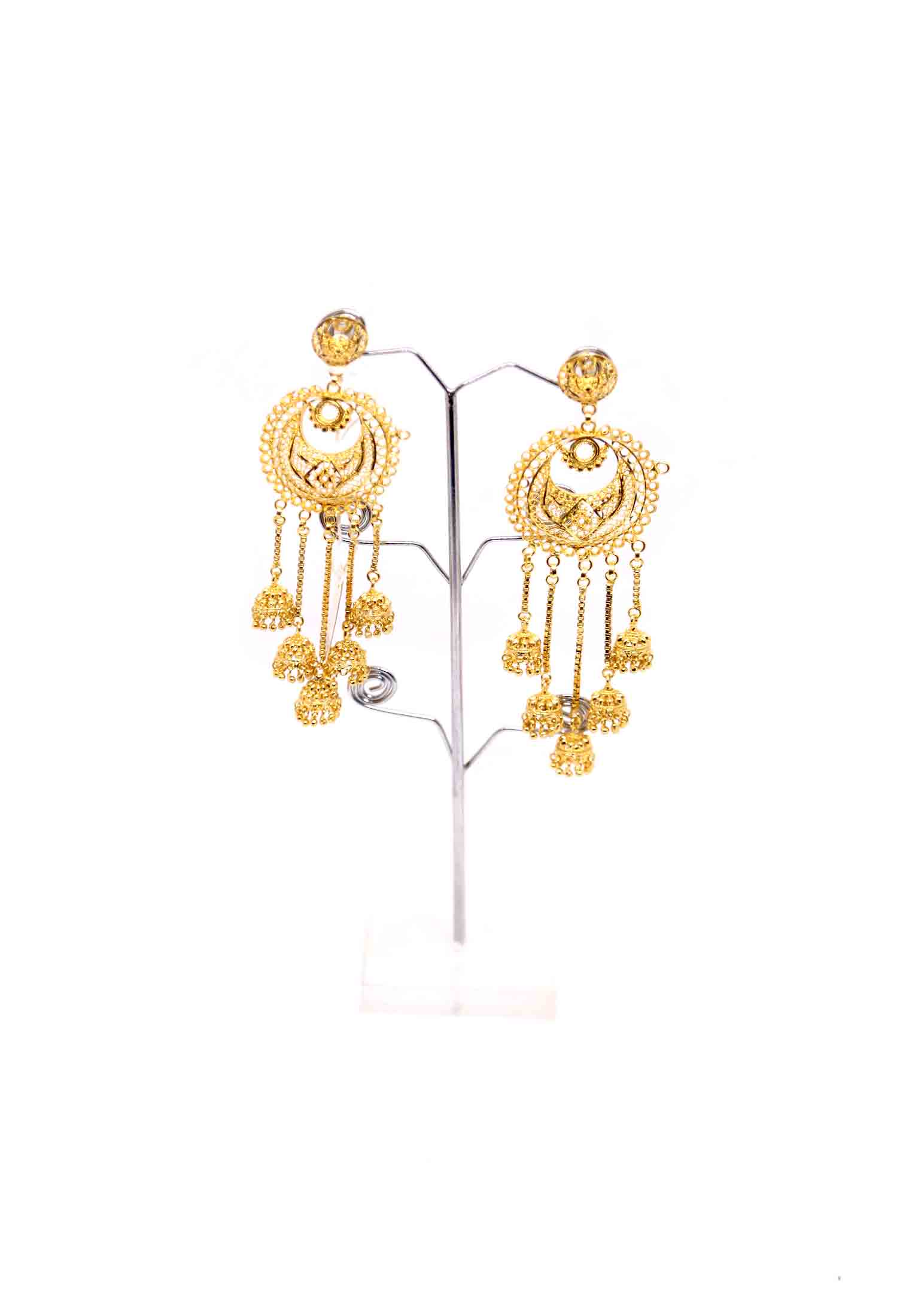 Gold plate wedding jhumka