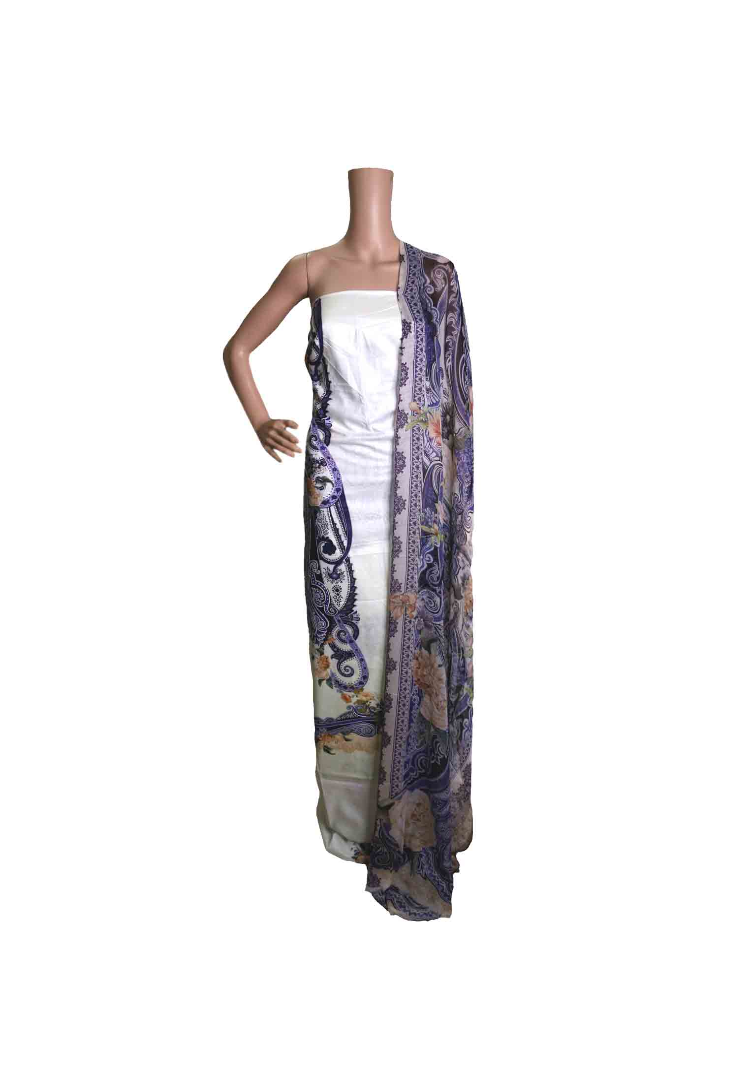 Cambric cotton digital print three piece