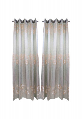 Light green thread stitch regular curtain