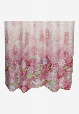Pink cotton thread stitch regular curtain