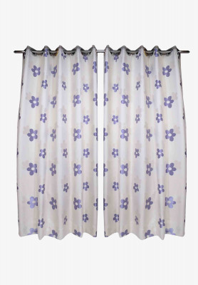 Purple-golden both thread stitch curtain