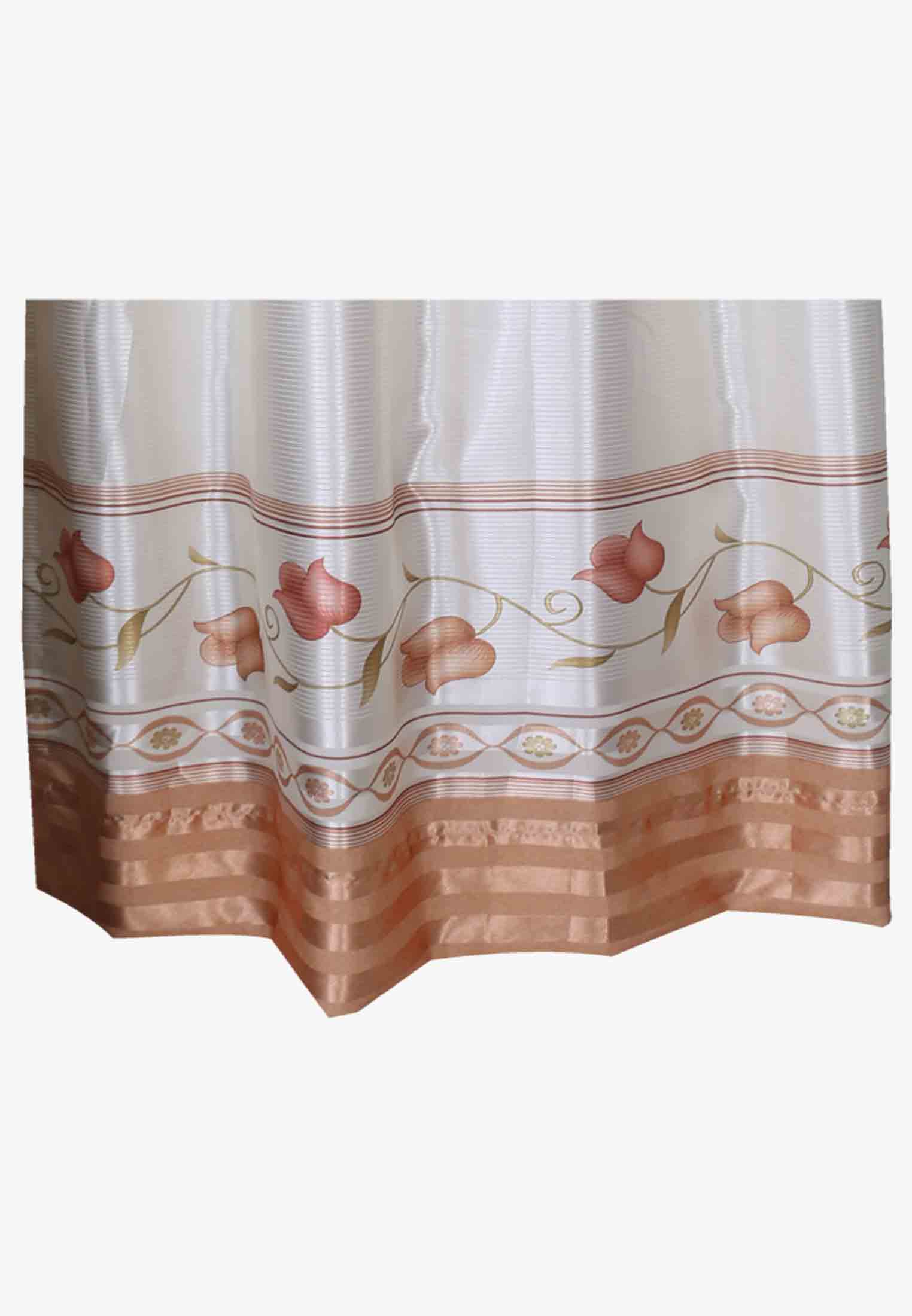 Off white satin digital print curtain