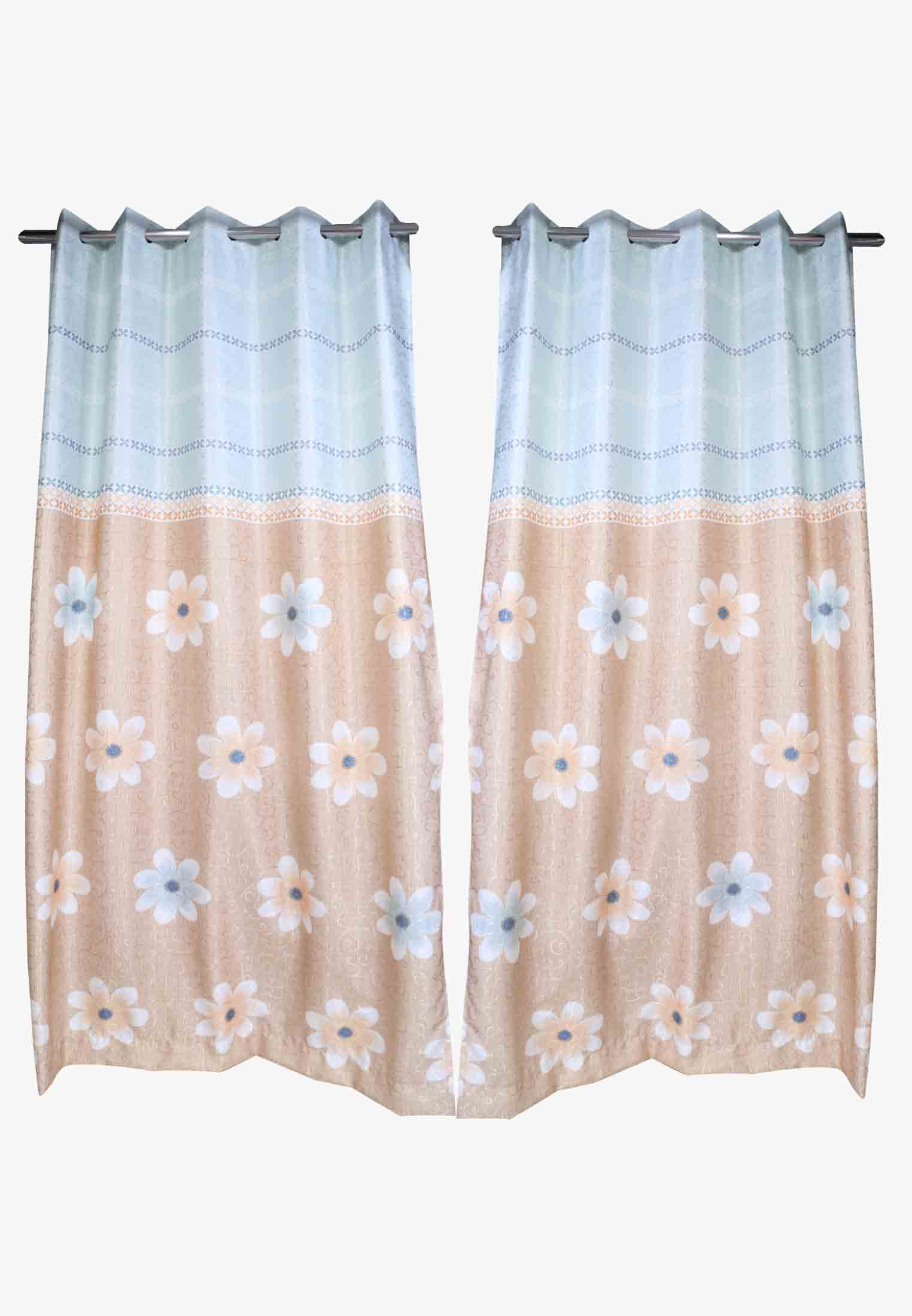Golden-pest cotton digital print curtain