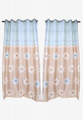 Golden-pest cotton digital print curtain