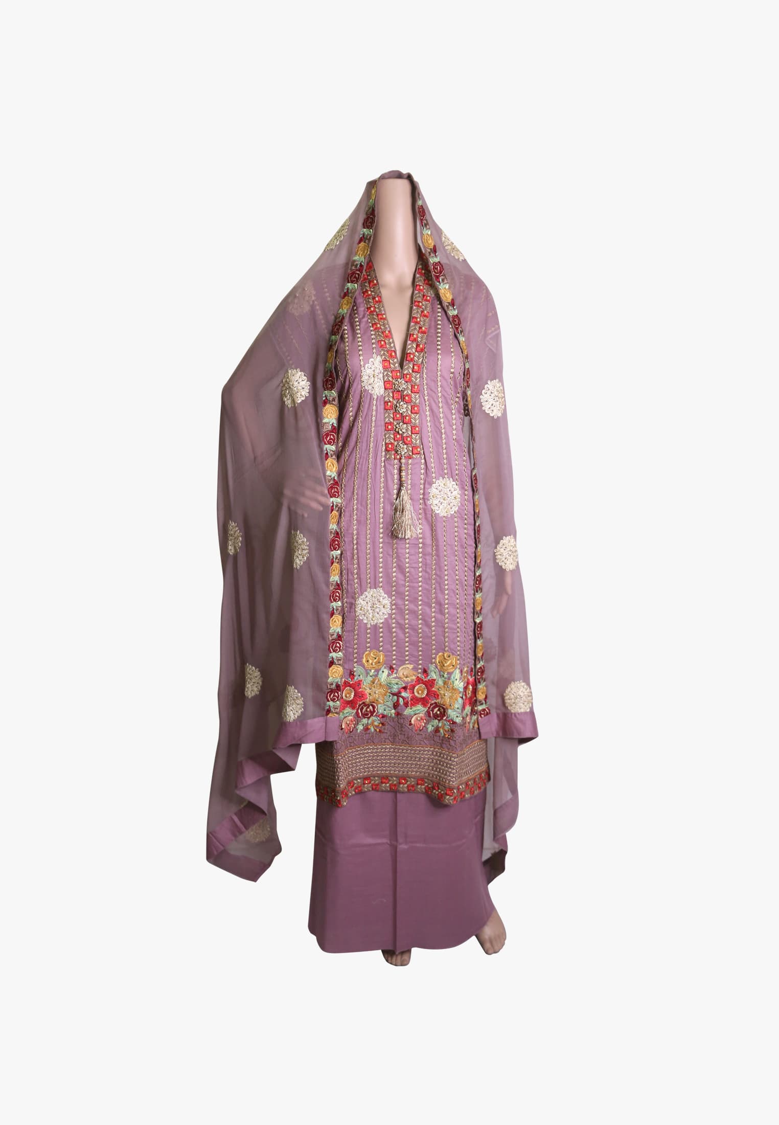Cambric cotton party three piece