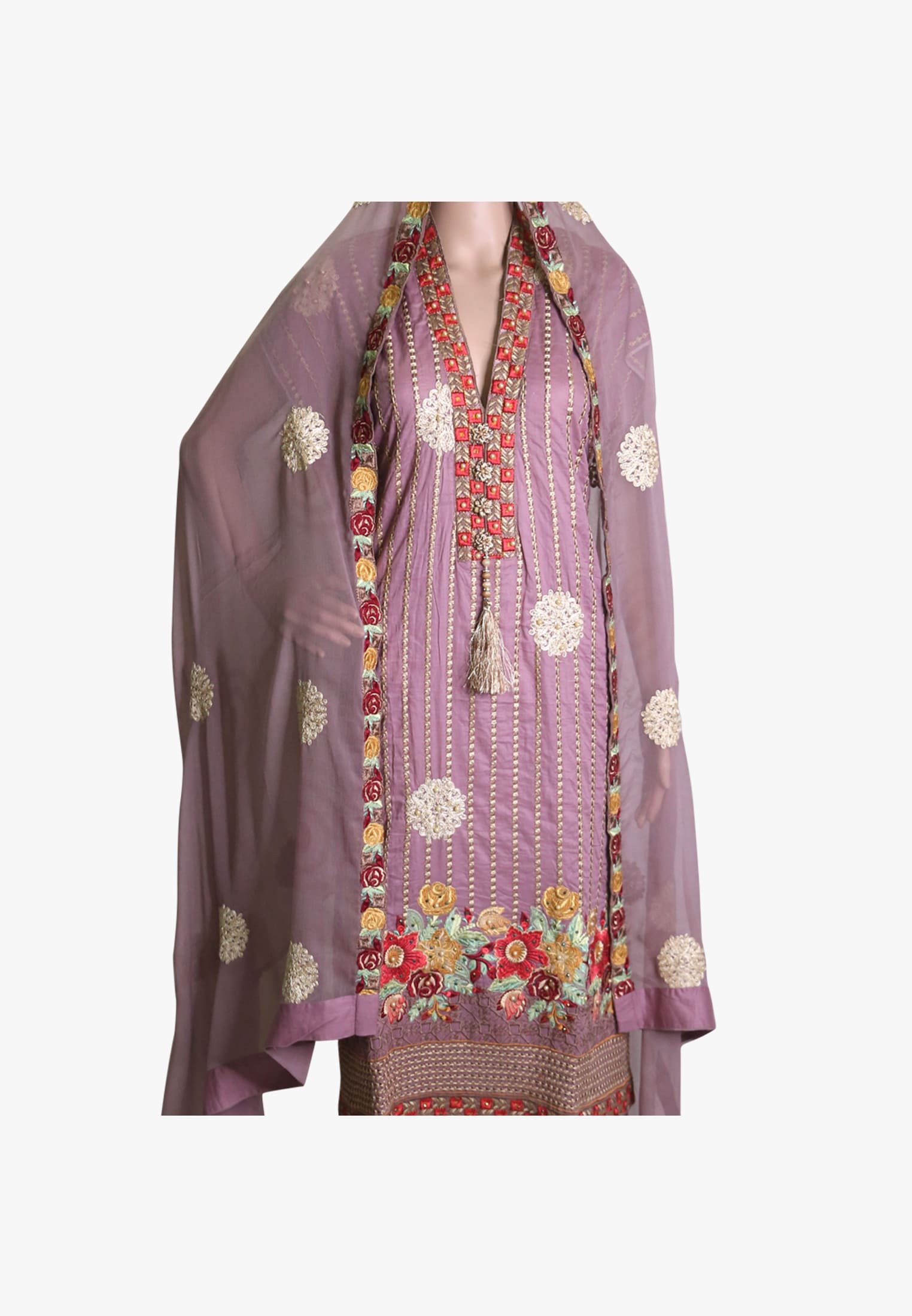 Cambric cotton party three piece