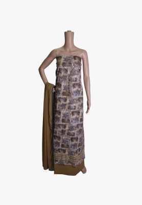 Cambric cotton stone-embroidery party three piece
