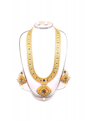 Gold plate multi color wedding sita set