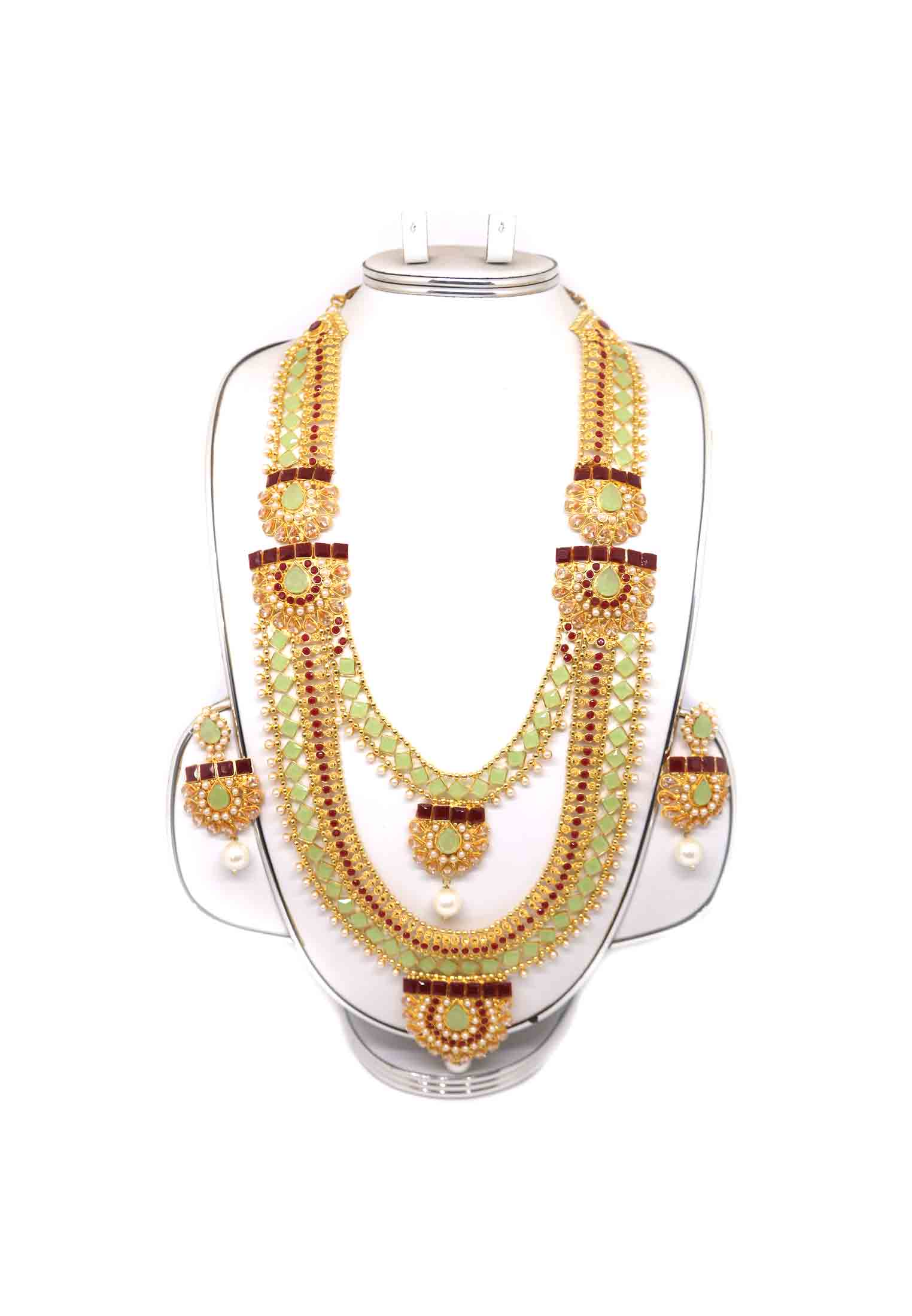 Maroon light-pink ad stone wedding sita set