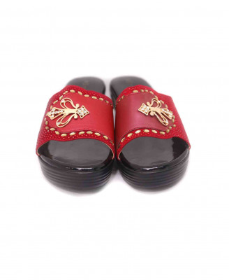 Maroon-velvet stone party heel