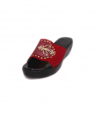 Maroon-velvet stone party heel