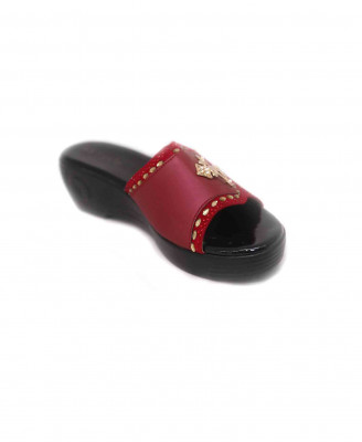 Maroon-velvet stone party heel