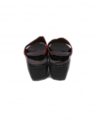 Maroon-velvet stone party heel