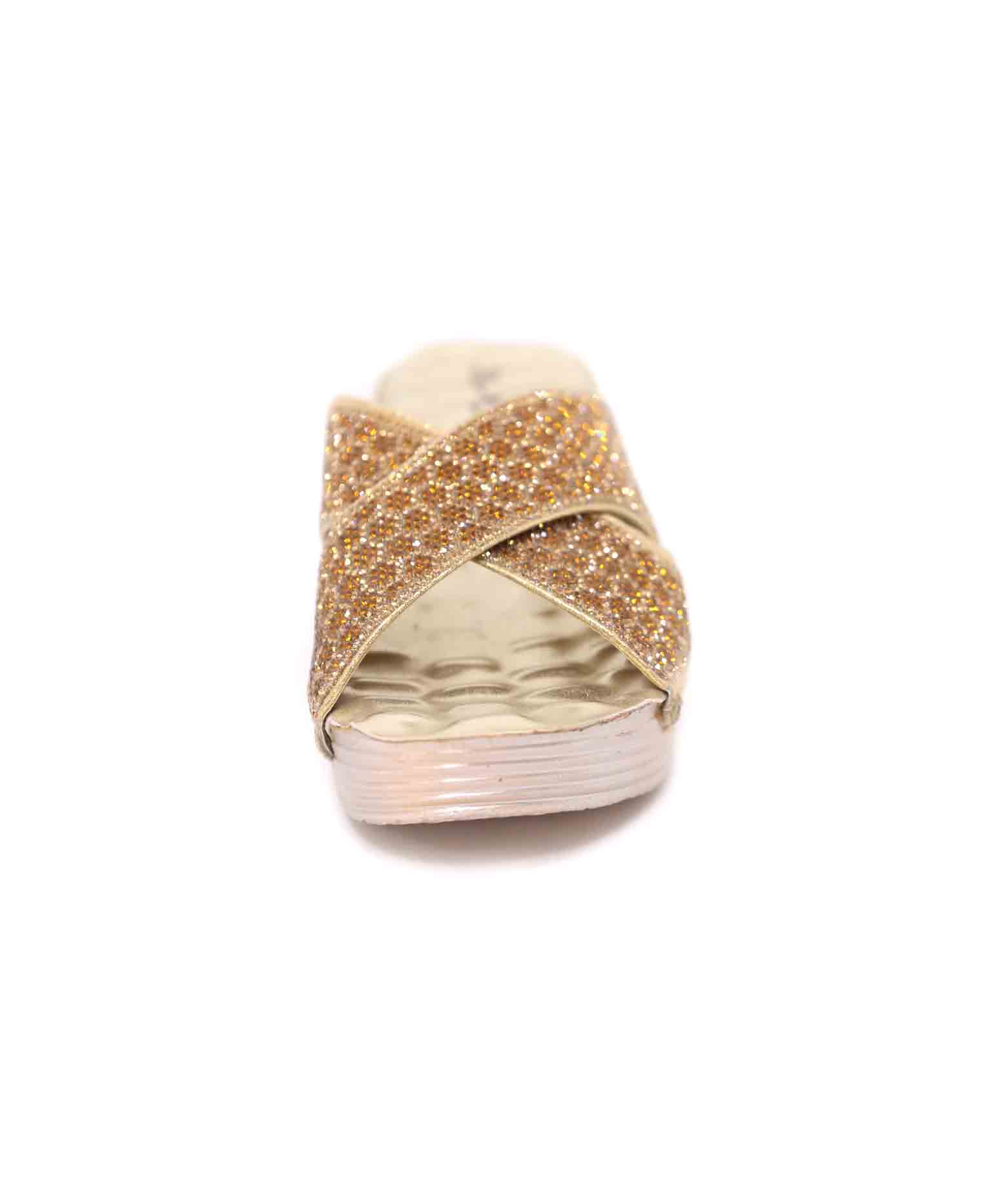 Antic artificial leather golden stone box heel