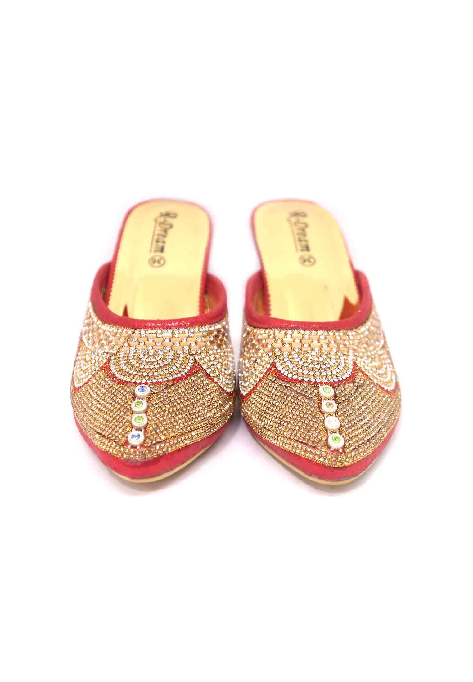 Maroon-red stone karchupi wedding nagra