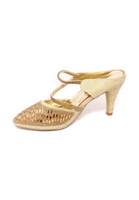 Antic-golden stone pencil heel
