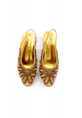 Golden-maroon stone party nagra