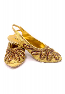 Golden-maroon stone party nagra