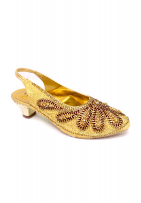 Golden-maroon stone party nagra