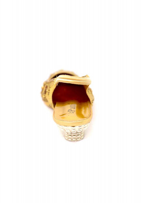 Golden-maroon stone karchupi party heel