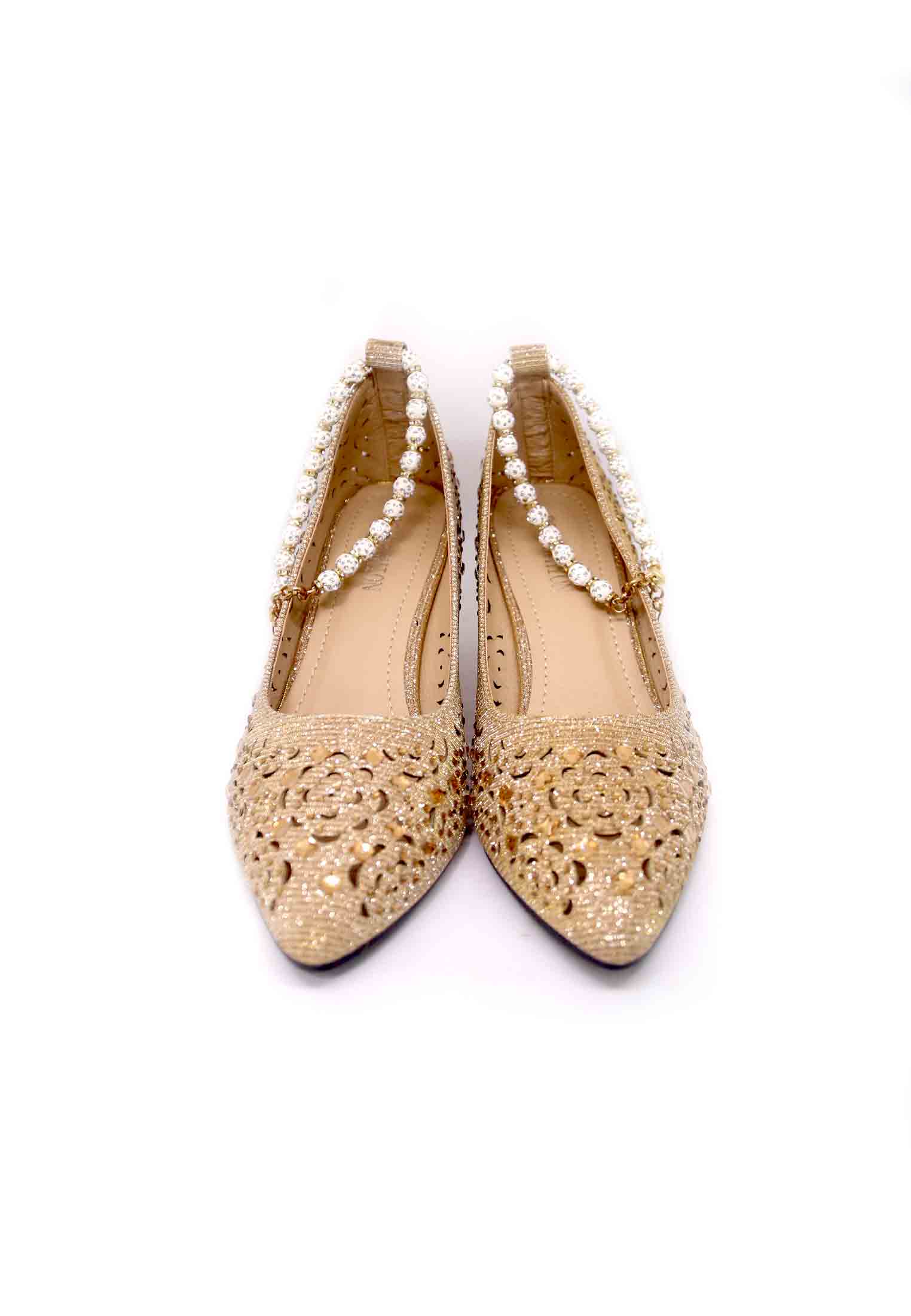 Artificial leather pearl-stone party heel
