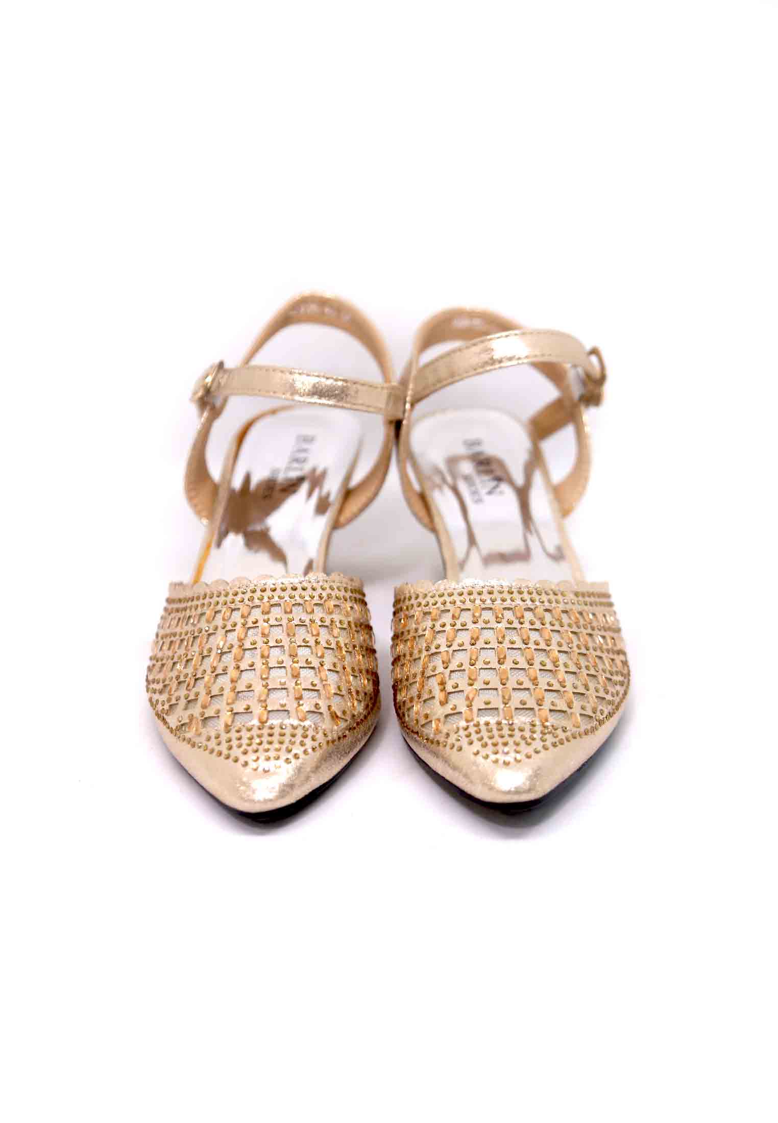 Glassy pattern stone karchupi box heel