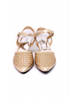 Glassy pattern stone karchupi box heel