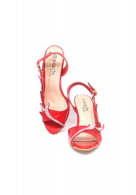 Net floral white stone party heel