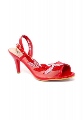 Net floral white stone party heel