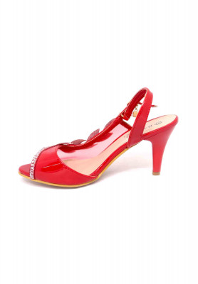Net floral white stone party heel