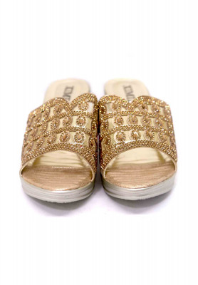 Golden net stone party box heel