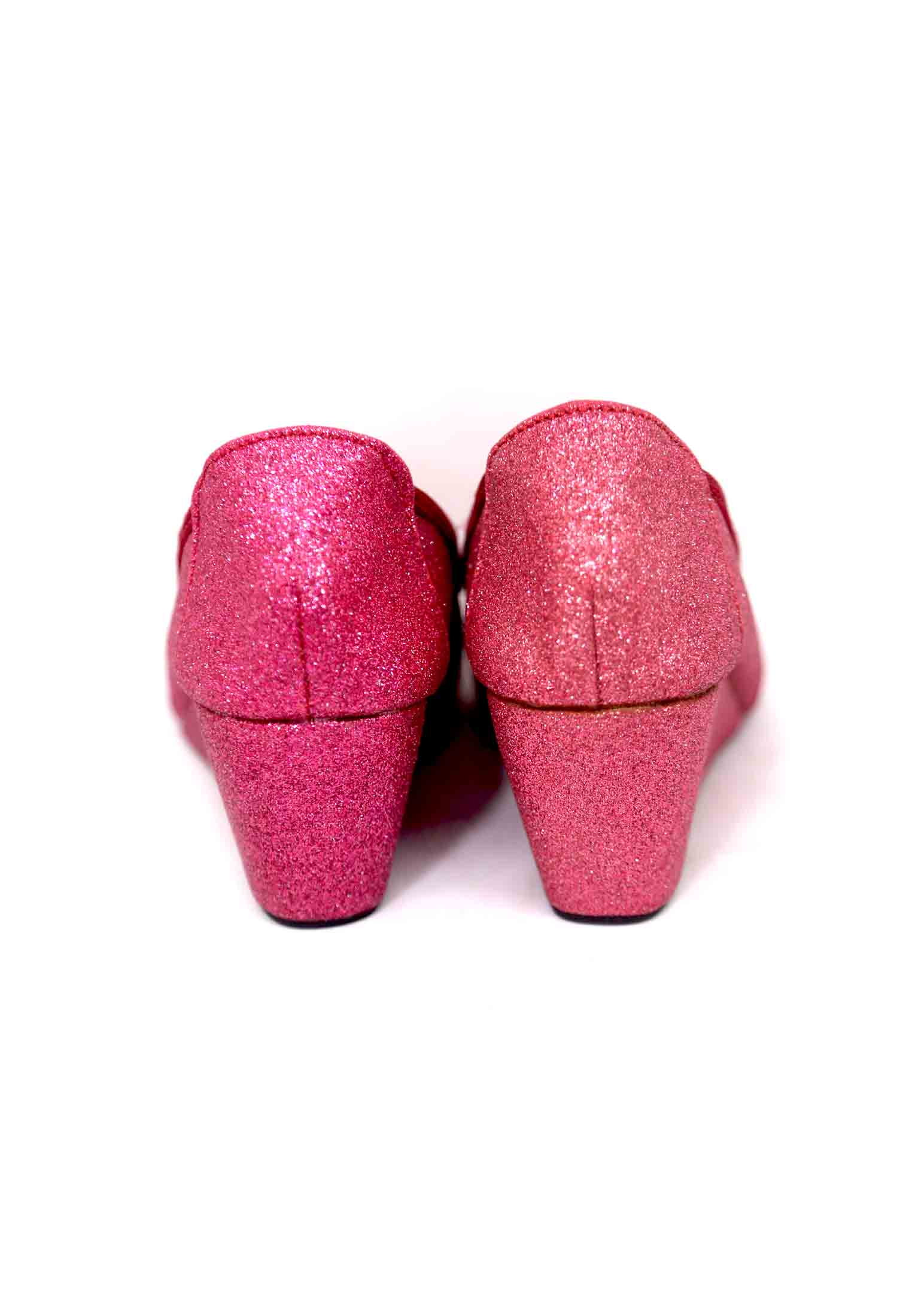Pink artificial leather velvet-stone box heel