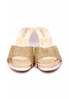 Golden selolight stone ceramics heel