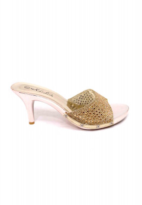 Golden selolight stone ceramics heel