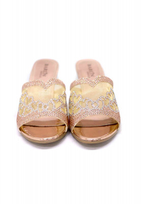 Pink net stone party box heel
