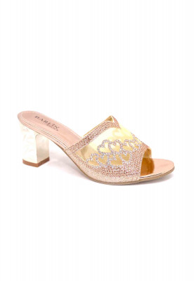 Pink net stone party box heel