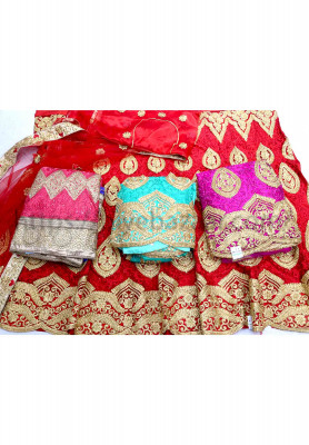 Net satin false wedding lehenga