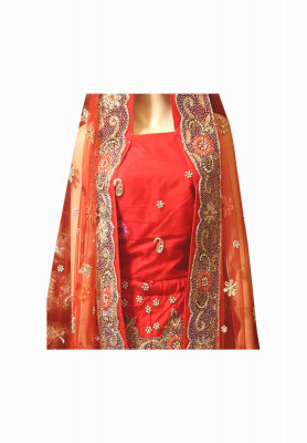 Net and dhupiyan stone puti party lehenga