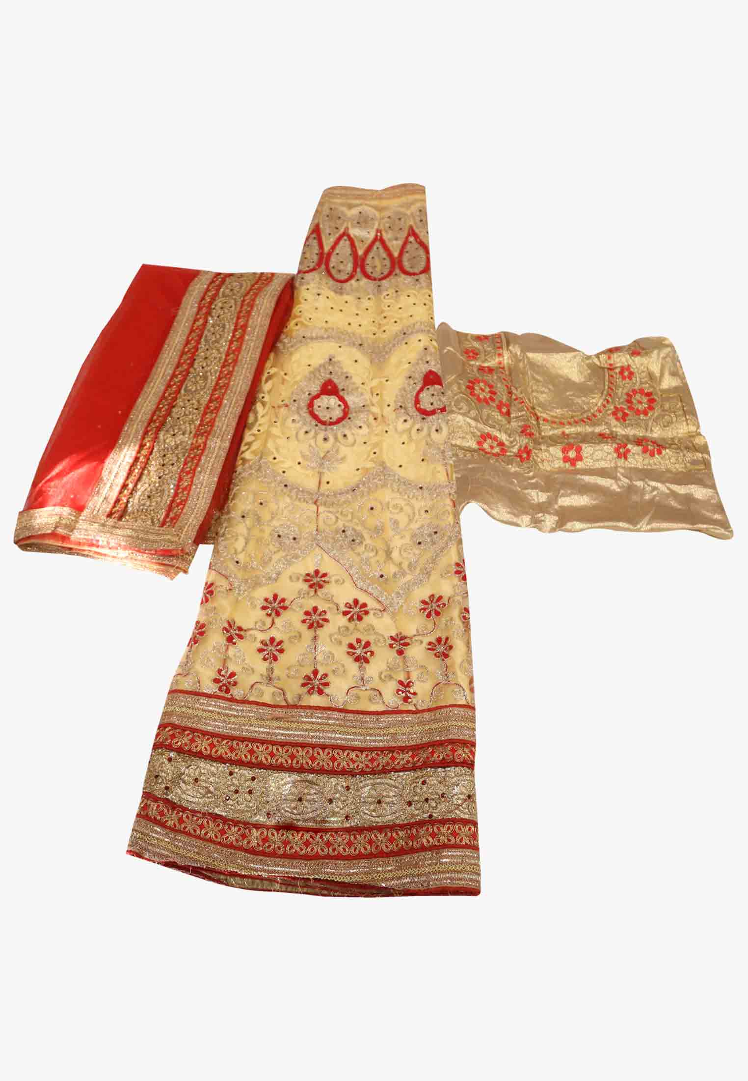 Net stone multi work party lehenga