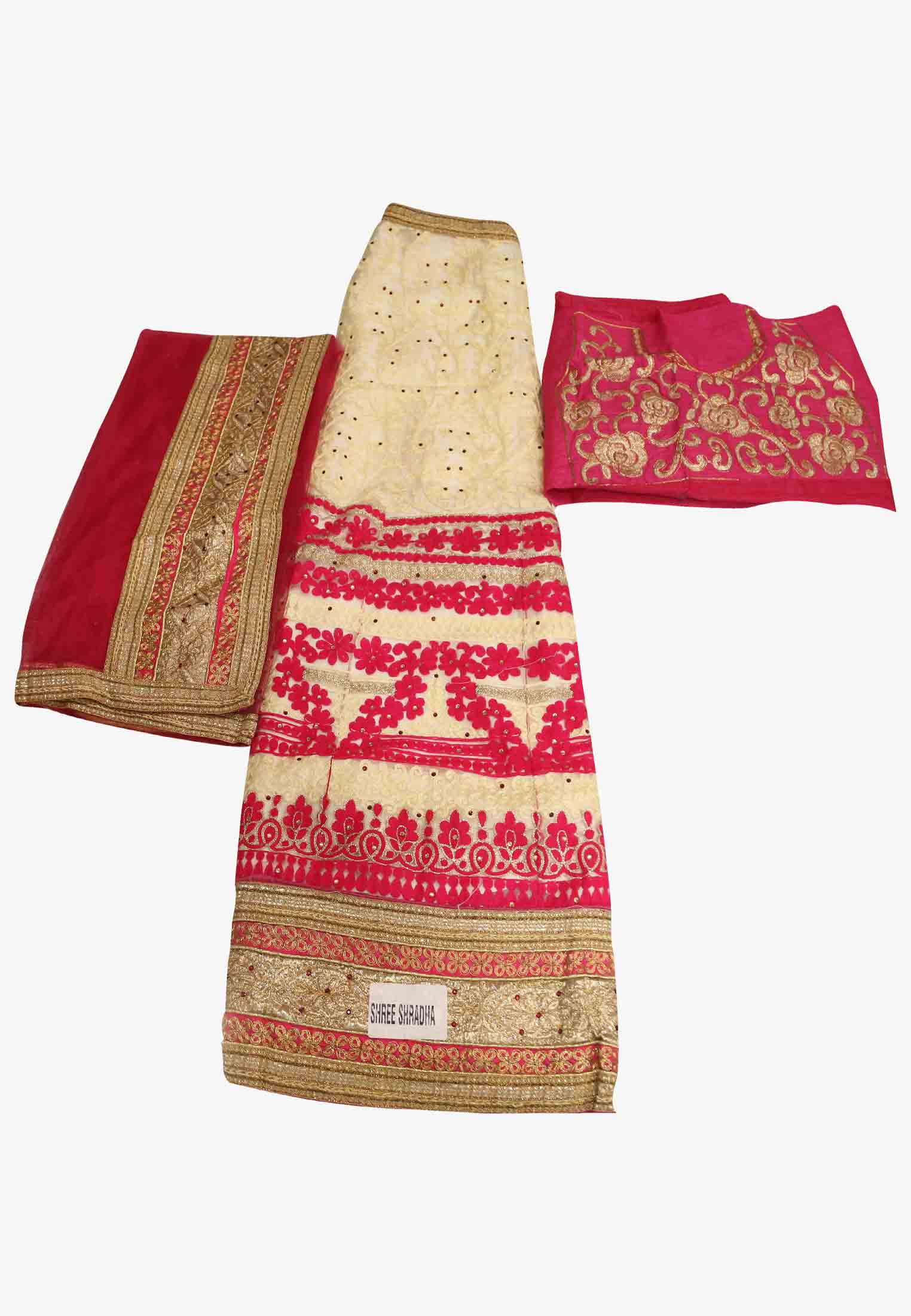 Net stone jori work indian lehenga