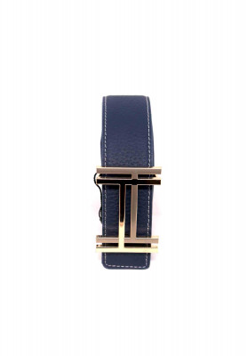 Blue leather party belt